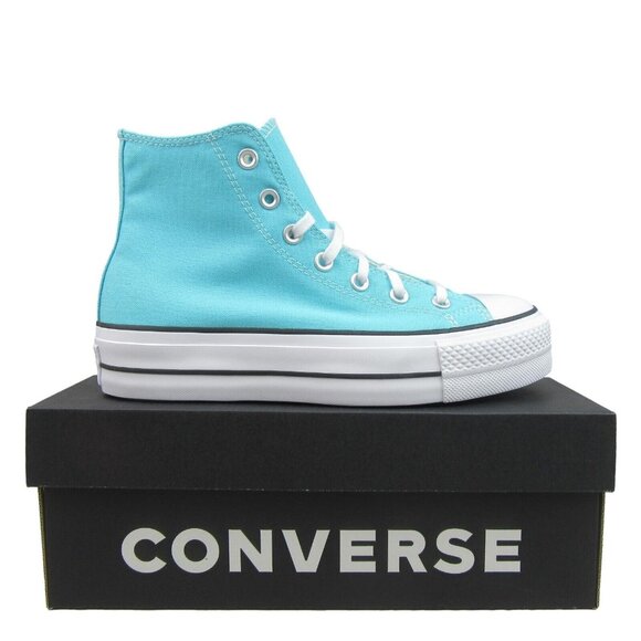 Chuck Taylor All Star Lift Platform Canvas Women's Size 8 Cyan White NEW - Picture 1 of 14